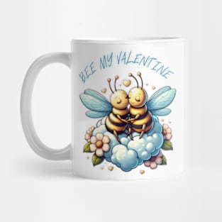 couple of bees embracing on a cloud Mug